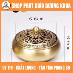 Lư Đồng Xông Trầm Hương K1 cao 6cm Dùng Cắm Nhang Không Tăm, Trầm Hương, Nhang Vòng Trang Trí Tiểu Cảnh, Bàn Thờ Nhỏ
