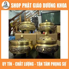 Lư Đồng Xông Trầm Hương K1 cao 6cm Dùng Cắm Nhang Không Tăm, Trầm Hương, Nhang Vòng Trang Trí Tiểu Cảnh, Bàn Thờ Nhỏ