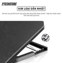 Quạt Làm Mát Laptop N99 2 Fan Hoạt Động Êm Ái, Đế Nâng 45 Độ Tản Nhiệt Tương Thích Mọi Dòng Máy Từ 13 -17in Có Đèn LED