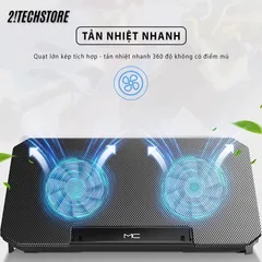 Quạt Làm Mát Laptop N99 2 Fan Hoạt Động Êm Ái, Đế Nâng 45 Độ Tản Nhiệt Tương Thích Mọi Dòng Máy Từ 13 -17in Có Đèn LED