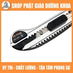 CAO CẤP Dao rọc giấy lớn thay lưỡi liên tục Kapusi JAPAN, dao trổ 5 lưỡi 18mm thép SK5 siêu sắc, cắt giấy