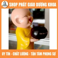 Tượng Chú tiểu ôm bát-dùng để xông trầm trong bát-cao 17cm  DƯƠNG KHOA SHOP