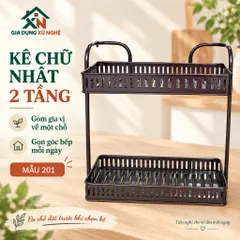 Kệ nhà tắm nhà bếp inox đen nhiều  tầng Gia Dụng Xứ Nghệ, thiết kế vuông chắc chắn tiện dụng