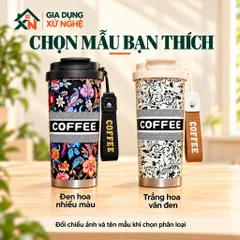 Ly giữ nhiệt Coffee Cup 530ml inox 316 Gia Dụng Xứ Nghệ quai xách kèm ống hút tiện dụng