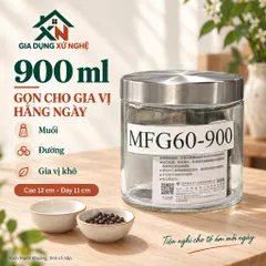 Hũ thủy tinh nắp inox Gia Dụng Xứ Nghệ đựng thực phẩm gia vị, kín hơi chống ẩm mốc