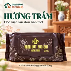 Khăn ướt bao sái bàn thờ hương trầm thơm dịu, tiện dụng vệ sinh bàn thờ đồ thờ cúng
