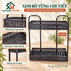 Kệ nhà tắm nhà bếp inox đen nhiều  tầng Gia Dụng Xứ Nghệ, thiết kế vuông chắc chắn tiện dụng