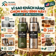 BÌNH GIỮ NHIỆT INOX 304 GIA DỤNG XỨ NGHỆ 1000ML-1500ML CÓ LỌC TRÀ GIỮ NÓNG LẠNH 24 GIỜ