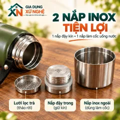 BÌNH GIỮ NHIỆT INOX 304 GIA DỤNG XỨ NGHỆ 1000ML-1500ML CÓ LỌC TRÀ GIỮ NÓNG LẠNH 24 GIỜ