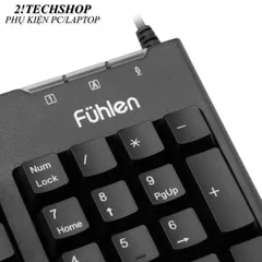 Bàn phím có dây Fuhlen L411 USB Black dành cho máy tính văn phòng, êm bền đẹp - chính hãng- BH 24T
