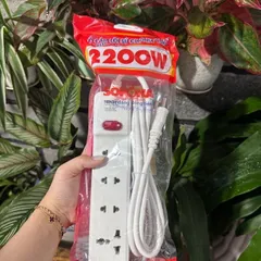 Ổ cắm 3 4 5 6 lỗ 2200W Sopoka dây dài 2.5M / 4.5M có công tắc bấm kiêm đèn báo