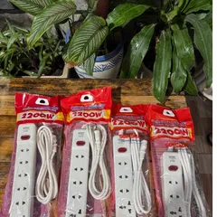 Ổ cắm 3 4 5 6 lỗ 2200W Sopoka dây dài 2.5M / 4.5M có công tắc bấm kiêm đèn báo