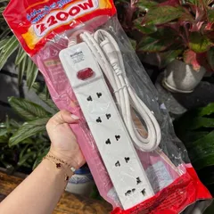 Ổ cắm 3 4 5 6 lỗ 2200W Sopoka dây dài 2.5M / 4.5M có công tắc bấm kiêm đèn báo