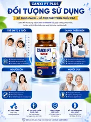 Tăng chiều cao Canxi PT PLUS hỗ trợ phát triển chiều cao toàn diện, bổ sung Canxi, Vitamin D3 K2 cho trẻ-Chính hãng