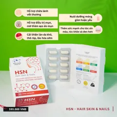 HSN Hair Skin & Nails Deep Blue Health – Viên uống hỗ trợ da sáng, tóc chắc, móng khỏe (30/60 viên)