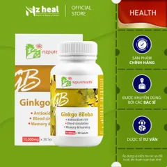Viên uống bổ não, tăng cường trí nhớ, giảm căng thẳng NZPureHealth Ginkgo Biloba 30/30v