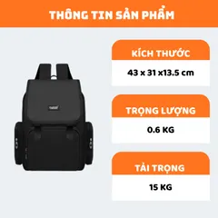 Balo thời trang Natoli B19 phá cách nhiều ngăn đựng laptop 15.6 inch tiện dụng chất liệu chống trượt nước