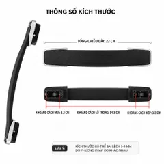 Quai Xách Vali Kéo Đế Âm Viền 22cm Cho Vali Nhựa QXA1