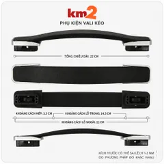Quai Xách Vali Kéo Đế Âm Viền 22cm Cho Vali Nhựa QXA1