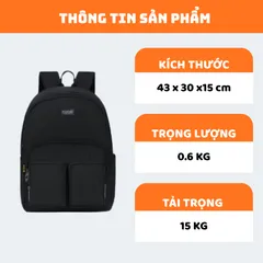 Balo Thời Trang Nam Nữ NATOLI Chất Liệu Chống Nước Đựng Laptop - Old School Backpack B5