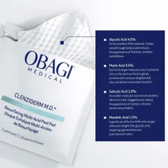 Miếng pad peel da làm sạch tế bào da chết và cải thiện bề mặt căng bóng CLENZIDERM M.D.® RESURFACING MULTI-ACID (30 miếng)