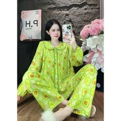 Bộ đồ tole nữ cổ lá sen tay dài quần dài mặc nhà, Đi chợ, form rộng vải mát
