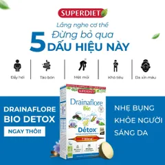 Nước uống thải độc Superdiet drainaflore bio detox 5IN1 -thải độc gan, thận , ruột, phổi,da.