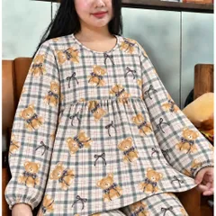 Đồ Bộ Tole Nữ Tay Dài Quần Dài Form Babydoll Rộng, Bộ Mặc Nhà Họa Tiết Dễ Thương