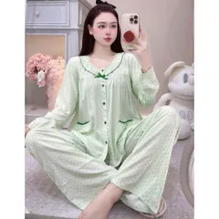 Bộ Tole Nữ Mặc Nhà Cổ Tròn Tay Dài Quần Dài – Thoải Mái, Nhẹ Mát, Dễ Thương