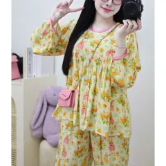 Đồ Bộ Nữ Tole Form Babydoll Tay Dài + Quần Dài, mặc nhà tiếp khách  Freesize 65kg – Bộ Thời Trang Thoải Mái