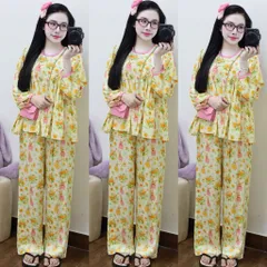 Đồ Bộ Nữ Tole Form Babydoll Tay Dài + Quần Dài, mặc nhà tiếp khách  Freesize 65kg – Bộ Thời Trang Thoải Mái