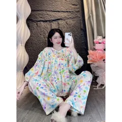Đồ Bộ Tole  Tay Dài Quần Dài Nữ Mặc Nhà Thoáng Mát,tiếp khách, đi chợ che nắng lịch sự