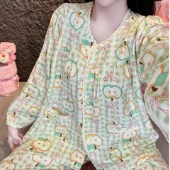 Đồ bộ tole nữ tay dài quần dài dún ngực mặc nhà thoáng mát dễ thương