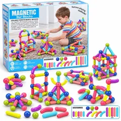 Bộ đồ chơi xếp hình nam châm magnetic blocks . Đồ chơi giáo dục phát triển tư duy cho bé