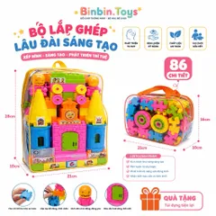 Đồ Chơi Xếp Hình Mầm Non Cho Bé Có Túi Xách, Bộ Lắp Ghép Cho Bé 3 - 5 Tuổi Hàng Việt Nam
