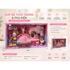 Bộ đồ chơi búp bê thời trang kèm phụ kiện cho bé gái