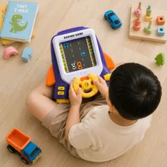 Đường Đua Xe Ô Tô Màn Hình Chuyển Động, Vô Lăng Điều Khiển Nhanh Tay Nhanh Mắt, Có Âm Thanh Vui Nhộn