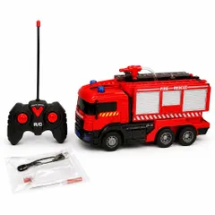 Xe cứu hoả điều khiển biến hình robot , xoay 360 có phun nước , đèn nhạc ,pin sạc,nhựa abs