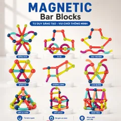 Bộ đồ chơi xếp hình nam châm magnetic blocks . Đồ chơi giáo dục phát triển tư duy cho bé