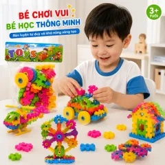 Bộ đồ chơi lắp ghép nhiều màu sắc giúp bé thỏa sức sáng tạo và tự tay tạo nên nhiều mô hình thú vị như xe ô tô, máy bay