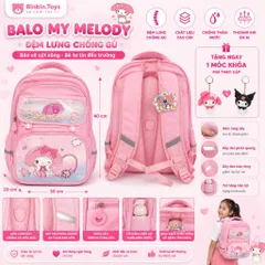 Balo học sinh chống gù cho bé cấp 1 và 2 in hình 3D siêu nhẹ chống thấm