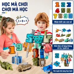 Robot Chữ Số Lắp Ghép Biến Hình Từ Các Con Số 0 - 9 Đồ Chơi Lắp Ráp Cho Bé Phát Triển Tư Duy