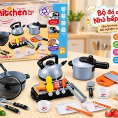 Bộ đồ chơi nấu ăn nhà bếp cho bé , Bếp sài pin aa mô phỏng âm thanh mô phỏng chân thực , giúp bé nhập vai siêu vui