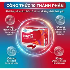 Viên uống bổ sung Vitamin B Mega We Care Nat B giúp giảm căng thẳng, mệt mỏi (Hộp 30 viên) – TPBVSK