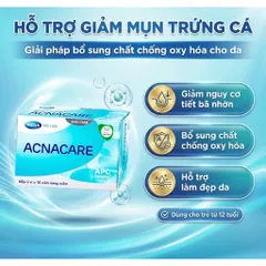 TPBVSK Viên uống giảm mụn, giảm nhờn - Kẽm, Crôm, D.Salina, Vitamin C, Vitamin E - ACNACARE Mega We Care (30 viên)