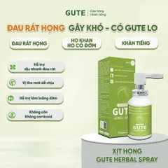 Xịt họng keo ong Gute Herbal 30ml dịu nhanh đau rát họng, ngứa cổ họng, hỗ trợ loãng đờm, giảm ho