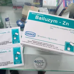 Bailuzym - Zn Hasan Giúp Bổ Sung Men Vi Sinh Đường Ruột Hỗ Trợ Giảm Tiêu Chảy, Đầy Hơi Hộp 30 Gói x 2g