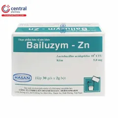 Bailuzym - Zn Hasan Giúp Bổ Sung Men Vi Sinh Đường Ruột Hỗ Trợ Giảm Tiêu Chảy, Đầy Hơi Hộp 30 Gói x 2g