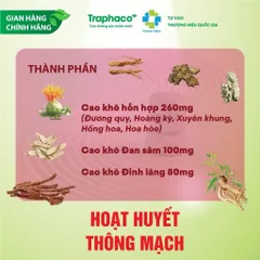 TPBVSK Hoạt Huyết Thông Mạch Traphaco - Bổ Khí Bổ Huyết Hỗ Trợ Giảm Tê Mỏi Tê Bì Nhức Đầu Mất Ngủ Hộp 30 Viên