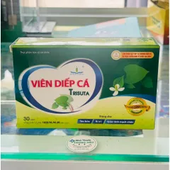Viên uống Viên Diếp Cá Trisuta 30 viên - Dùng cho Táo bón, Chảy máu trĩ, Sa bụi trĩ, Giãn tĩnh mạch